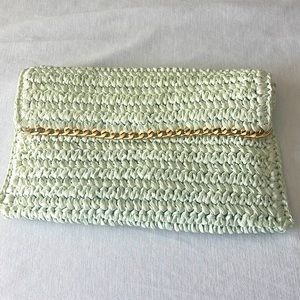 Pastel green with gold chain shoulder summer/vacation very cute purse